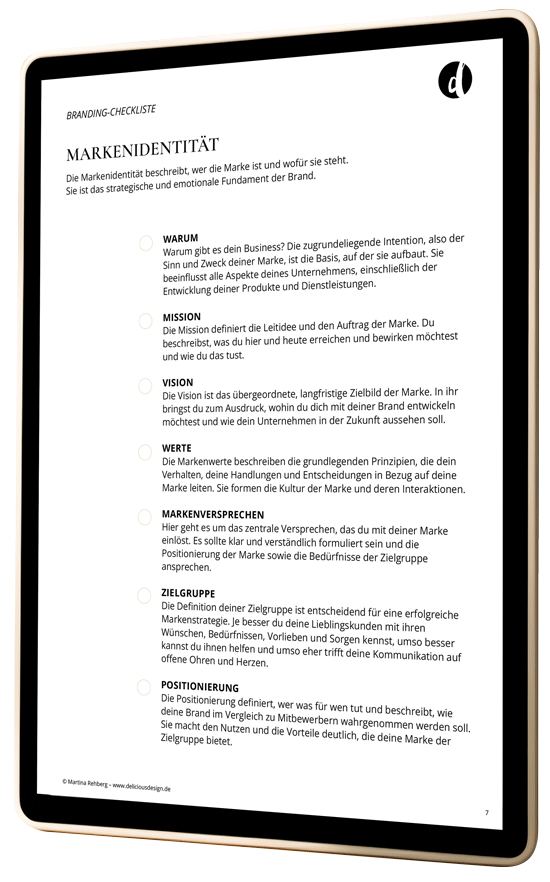 Personal Branding Checkliste, Markenidentität