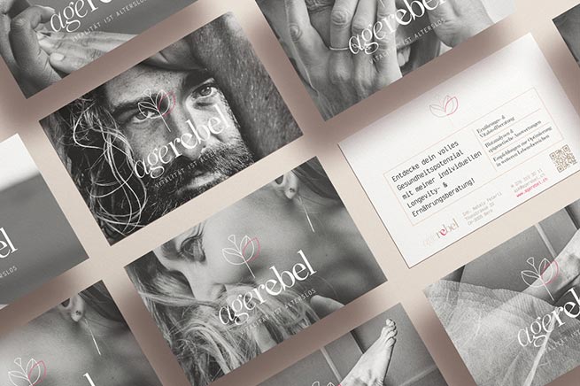 Premium Brand Design, agerebel, Ernährungsberatung. Postkarten