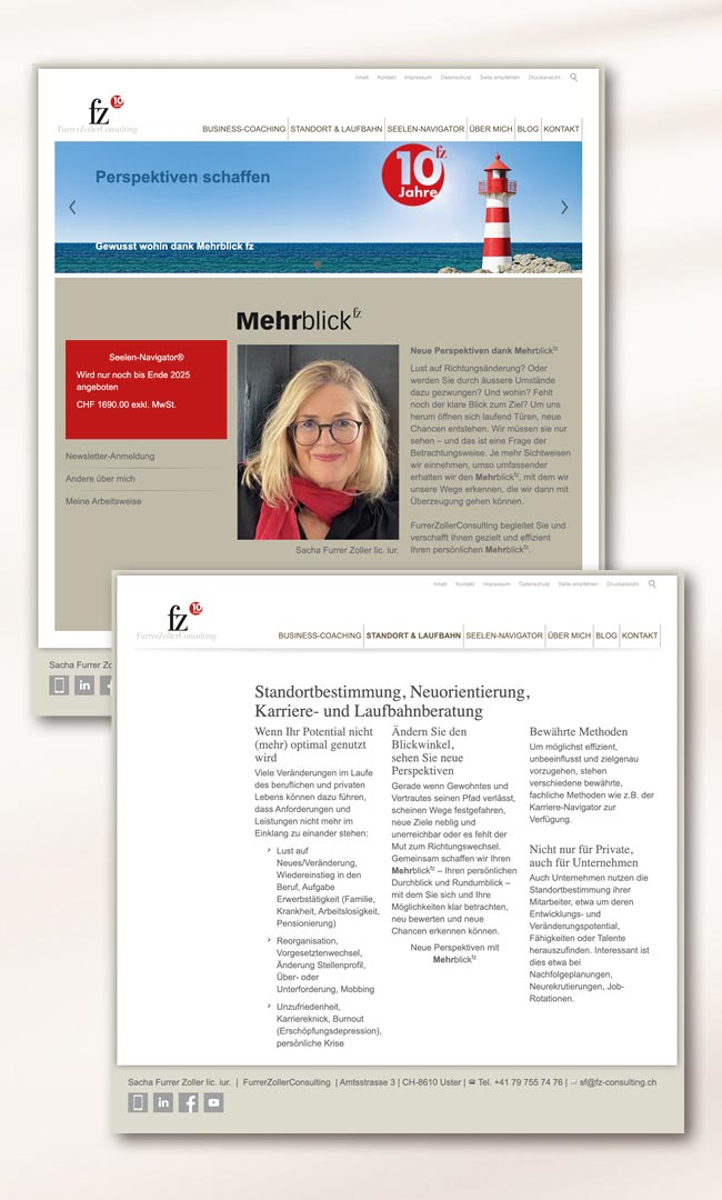 Website Relaunch, Coach hochsensibel vorher