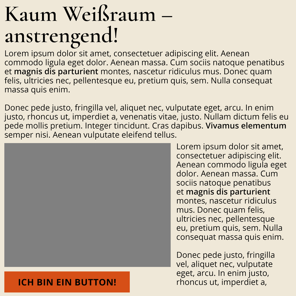 Typografie im Branding. Beispiel kaum Weißraum