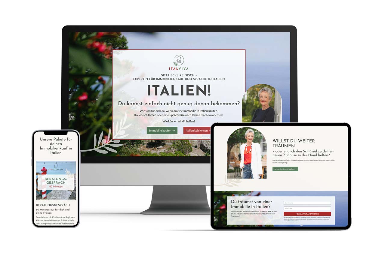 Website Relauch für ItalViva, Gitta Eckl-Reinisch, München